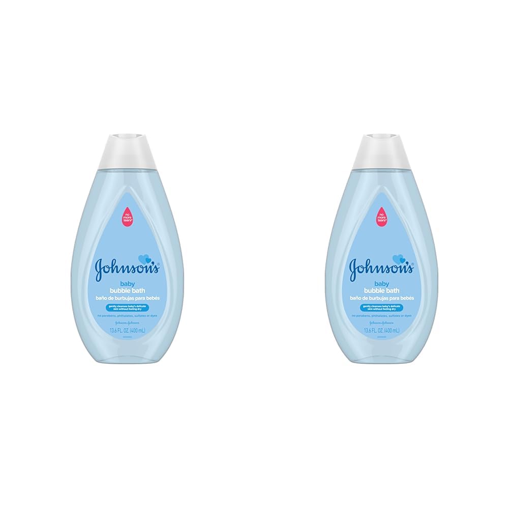 Johnson’s Baby Bubble Bath for Gentle Baby Skin Care, Paraben-Free, Pediatrician-Tested, Hypoallergenic, Tear-Free, Dye-Phthalate & Sulfate-Free, 13.6 Fl Oz (Pack of 2)