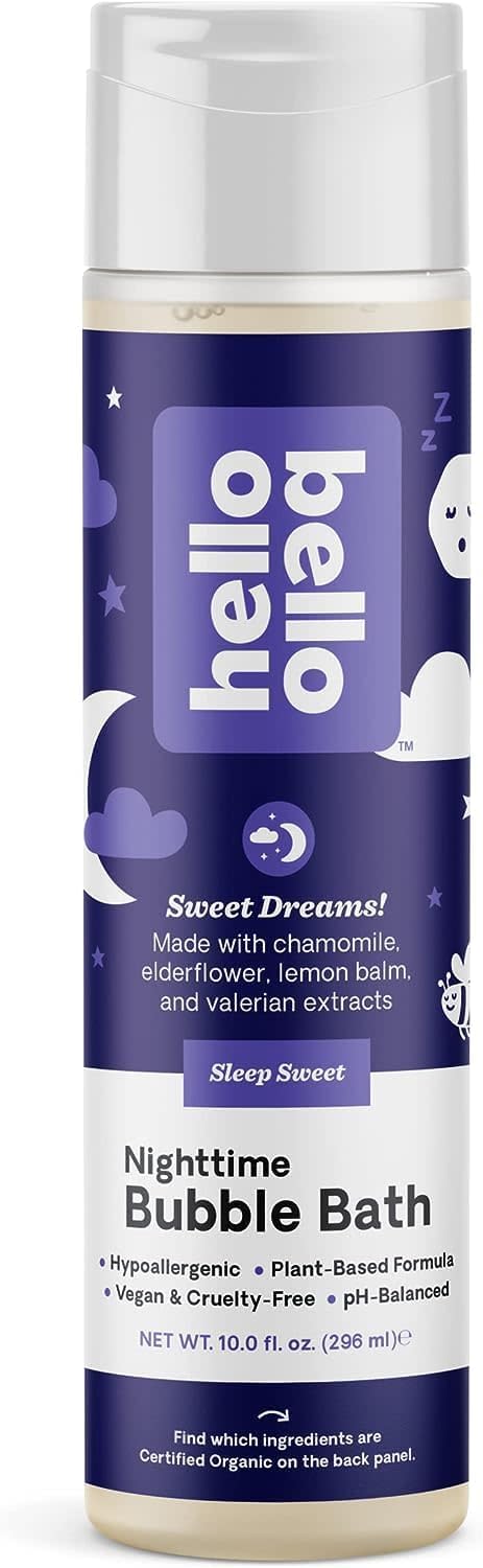 Hello Bello Nighttime Bubble Bath – Gentle Hypoallergenic Tear-Free Formula for Babies and Kids – Vegan and Cruelty-Free – Sleep Sweet Scented – 10 fl oz