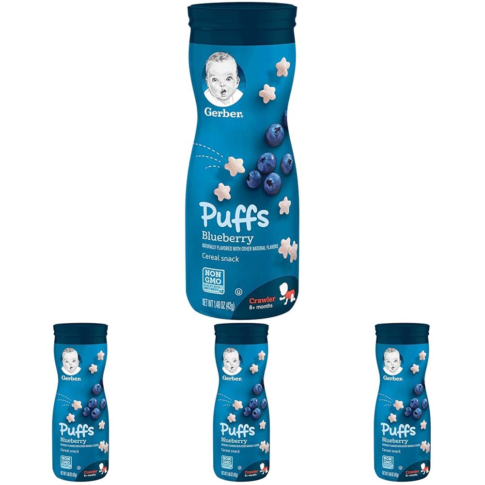 Gerber Blueberry Puffs Baby Food, 1.48 Oz (Pack of 4)