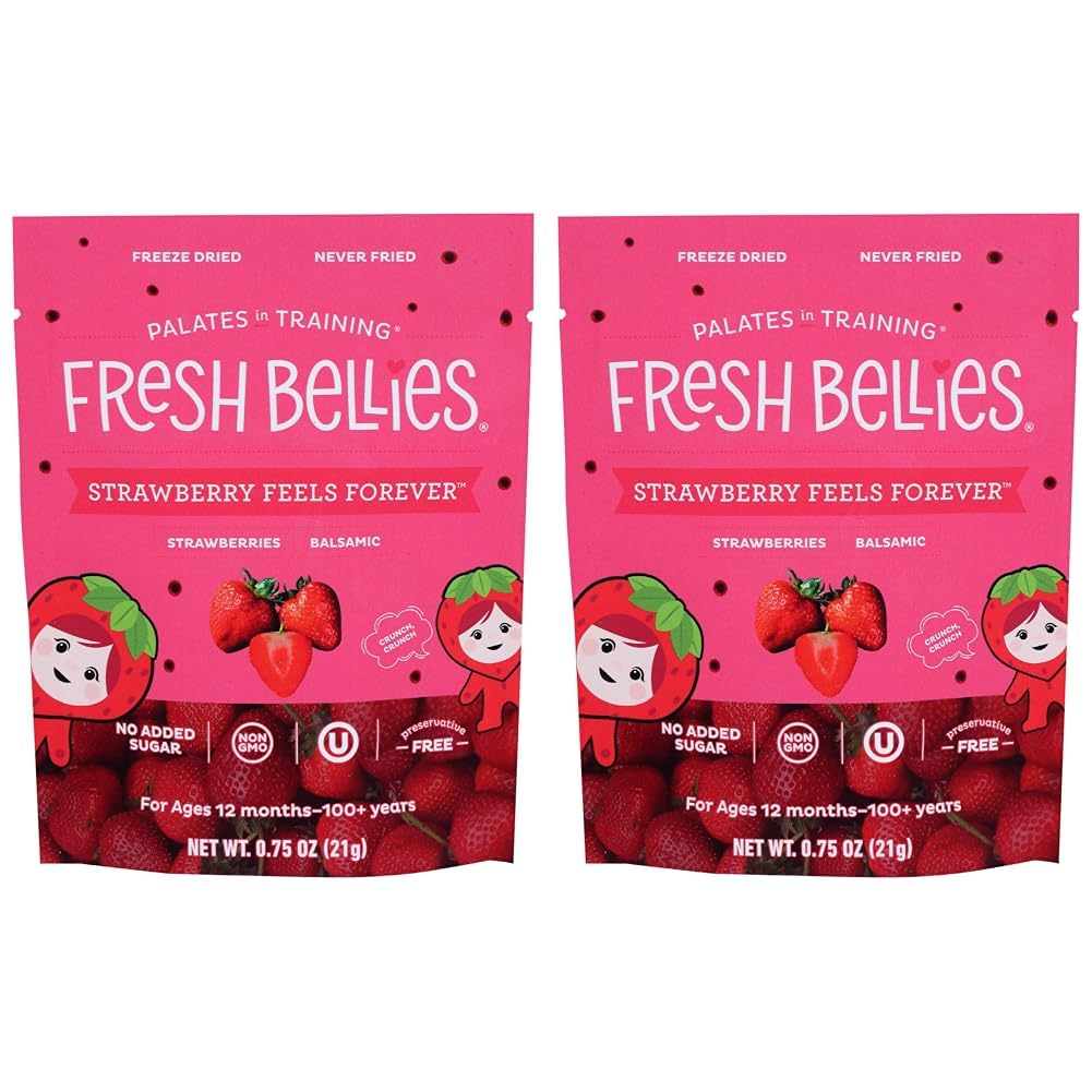 FRESH BELLIES Strawberry Feels Forever Strawberries and Balsamic Snack, 0.75 OZ (Pack of 2)