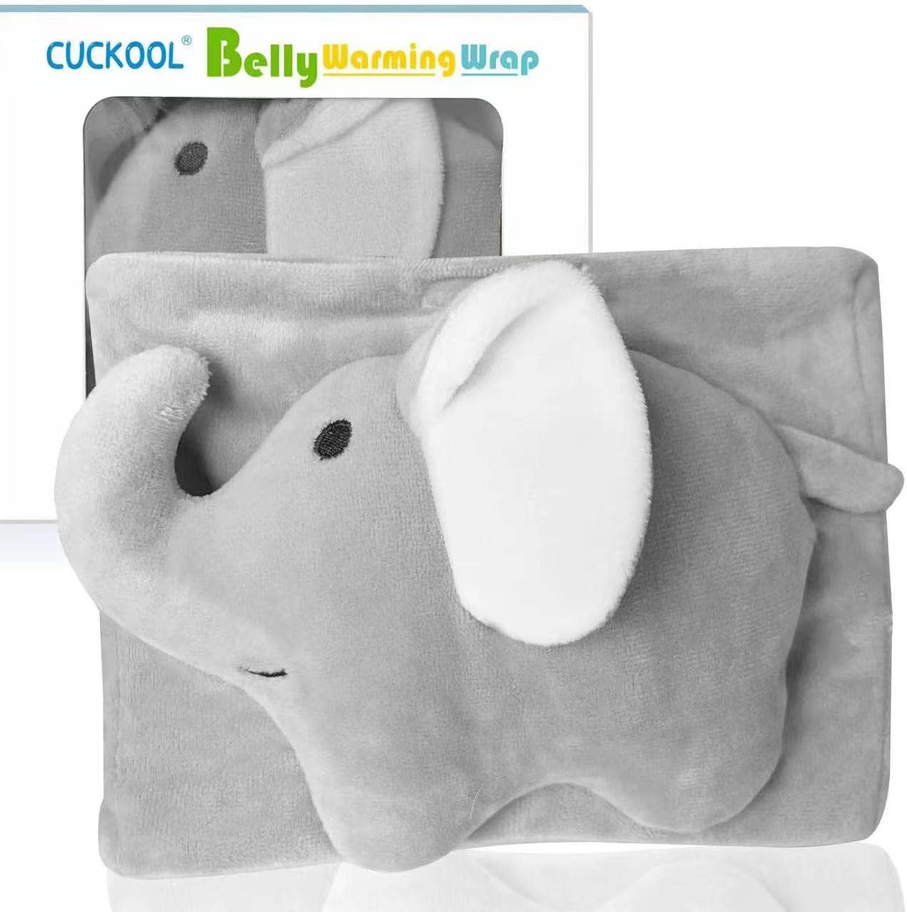 Baby Colic and Gas Relief, Heated Tummy Wrap for Newborns Belly Relief by Soothing Warmth, Baby Heating Pad Swaddling Belt Relief & Soothe Gas, Colic and Upset Stomach (Elephant)