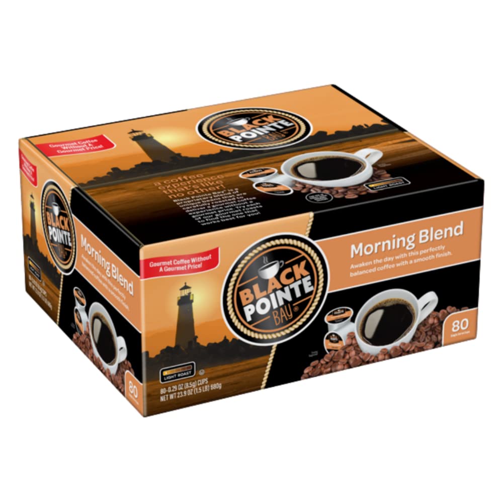 Black Pointe Bay Coffee Morning Blend, Medium Roast, 80 Count, Single Serve Coffee Pods for Keurig K-Cup Brewers
