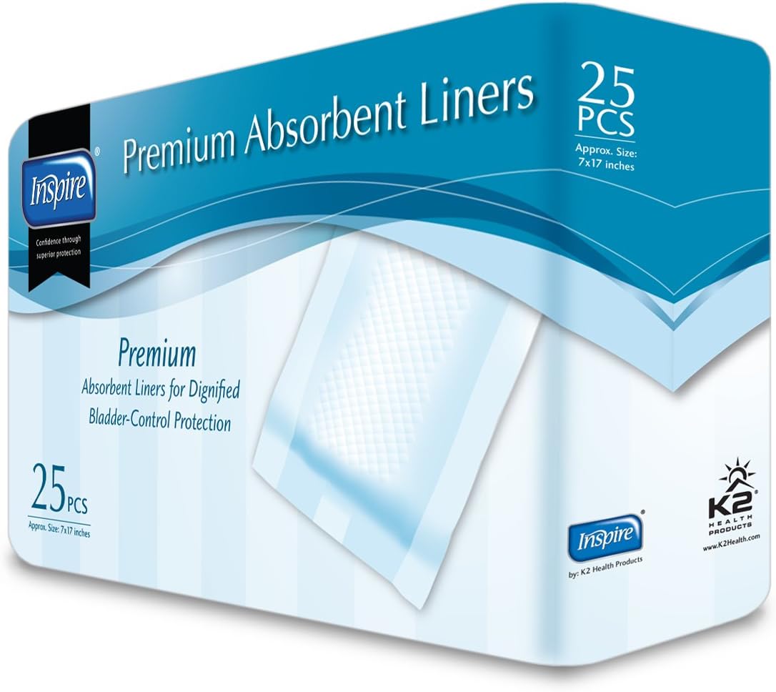 Premium Incontinence Panty Liners, 7 Inches X 17 Inches, 250 Count