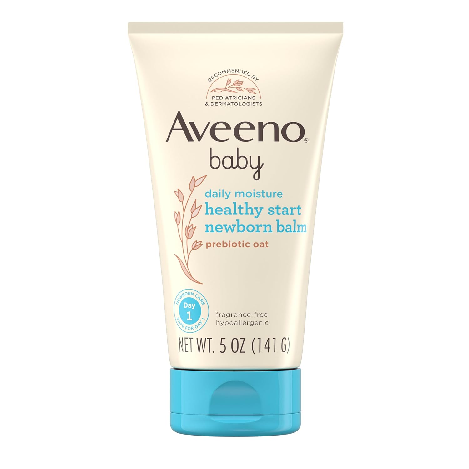 Aveeno Baby Healthy Start Nourishing Newborn Balm, Hypoallergenic Baby Skin Balm with Prebiotic Oat Leaves a Nourishing Layer to Care for Newborn Skin, Fragrance-Free, 5 oz