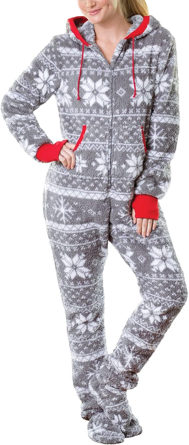 PajamaGram One Piece Pajamas for Women – Fleece Womens Onesie
