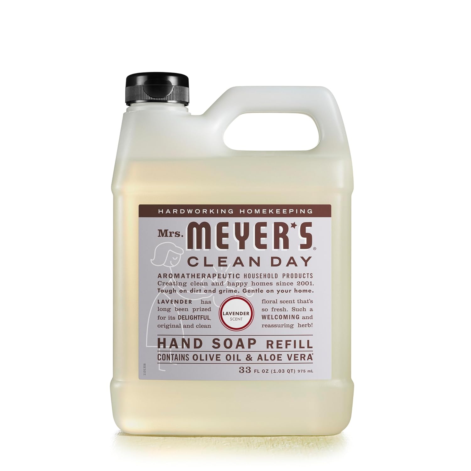 Mrs. Meyer’s Clean Day Liquid Hand Soap Refill, Cruelty Free and Biodegradable Formula, Lavender Scent, 33 Fl Oz (Pack of 1)