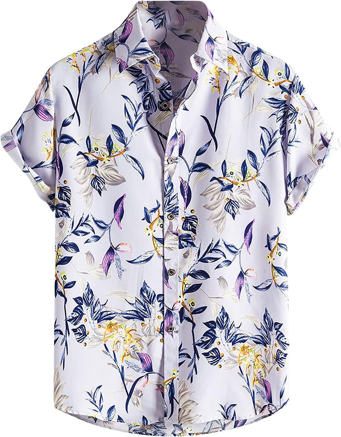 Hawaiian Shirt for Men Men’s Short Sleeve Button Down Shirts Beach Summer Tops Tropical Dress Floral Aloha Shirt