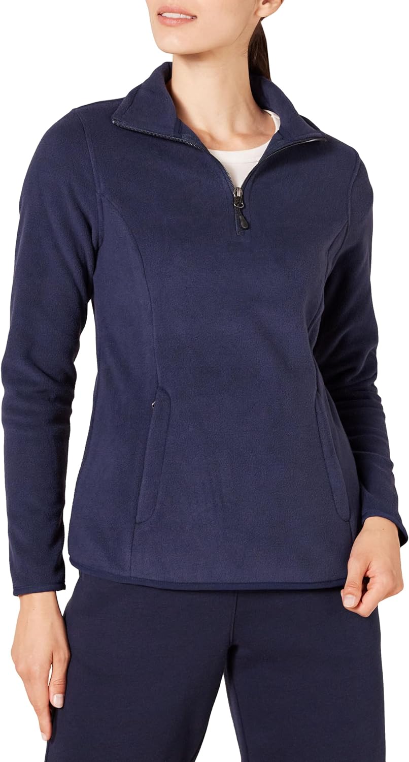 Amazon Essentials Women’s Classic-Fit Long-Sleeve Quarter-Zip Polar Fleece Pullover Jacket (Available in Plus Size)