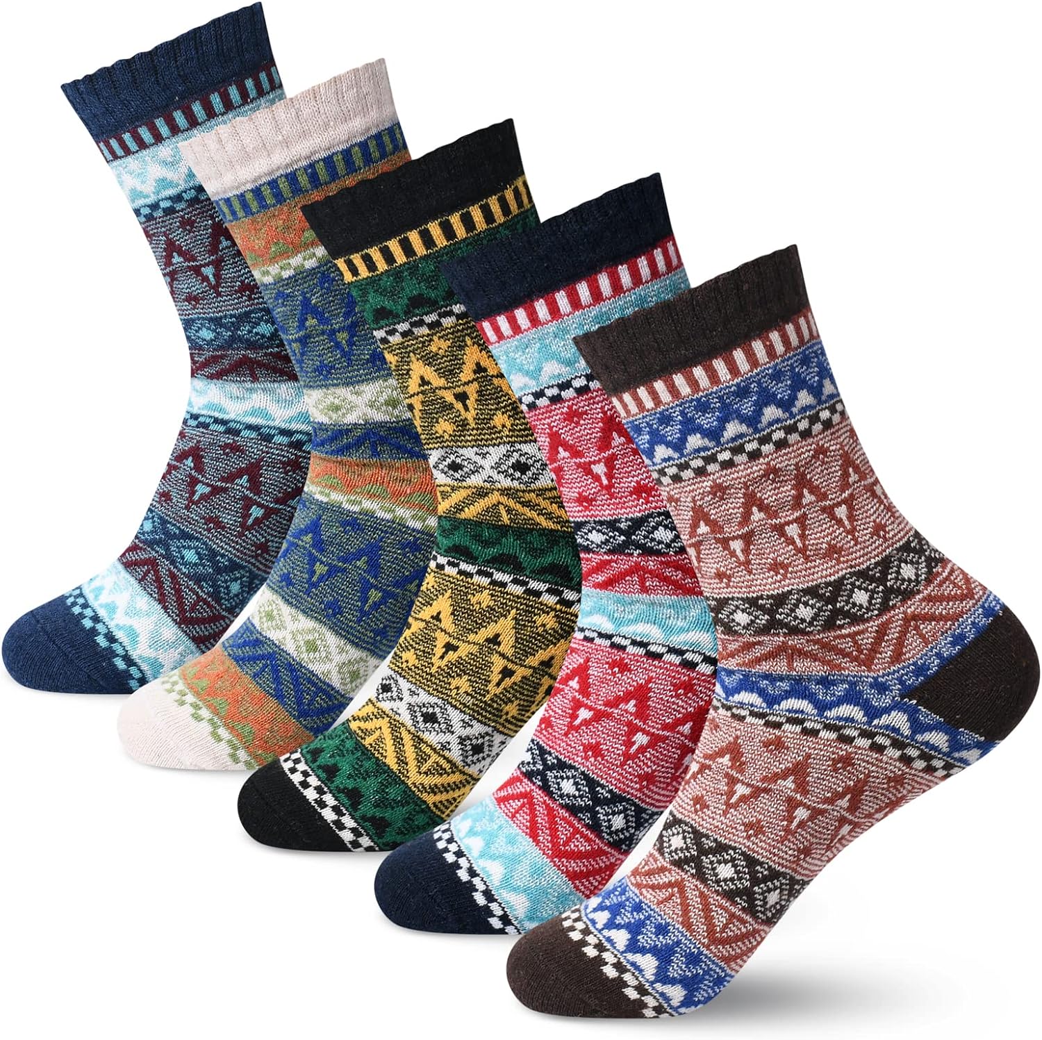 MORECOO Womens Winter Socks – Gift for Women – Thick Wool Socks Soft Warm Casual – Women Socks Gift Socks 5 Pairs