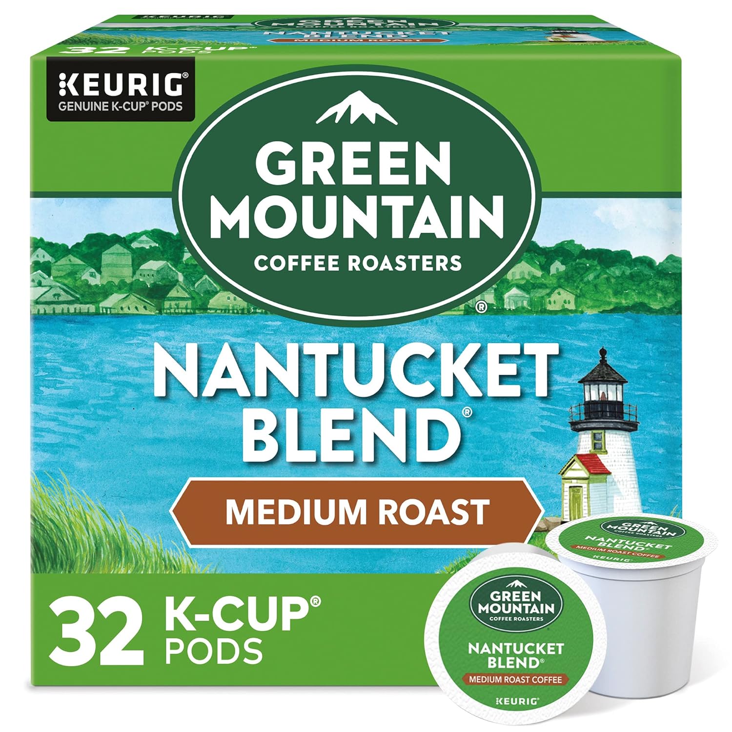 Green Mountain Coffee Roasters Nantucket Blend, Single-Serve Coffee K-Cup Pods, Medium Roast, 32 Count