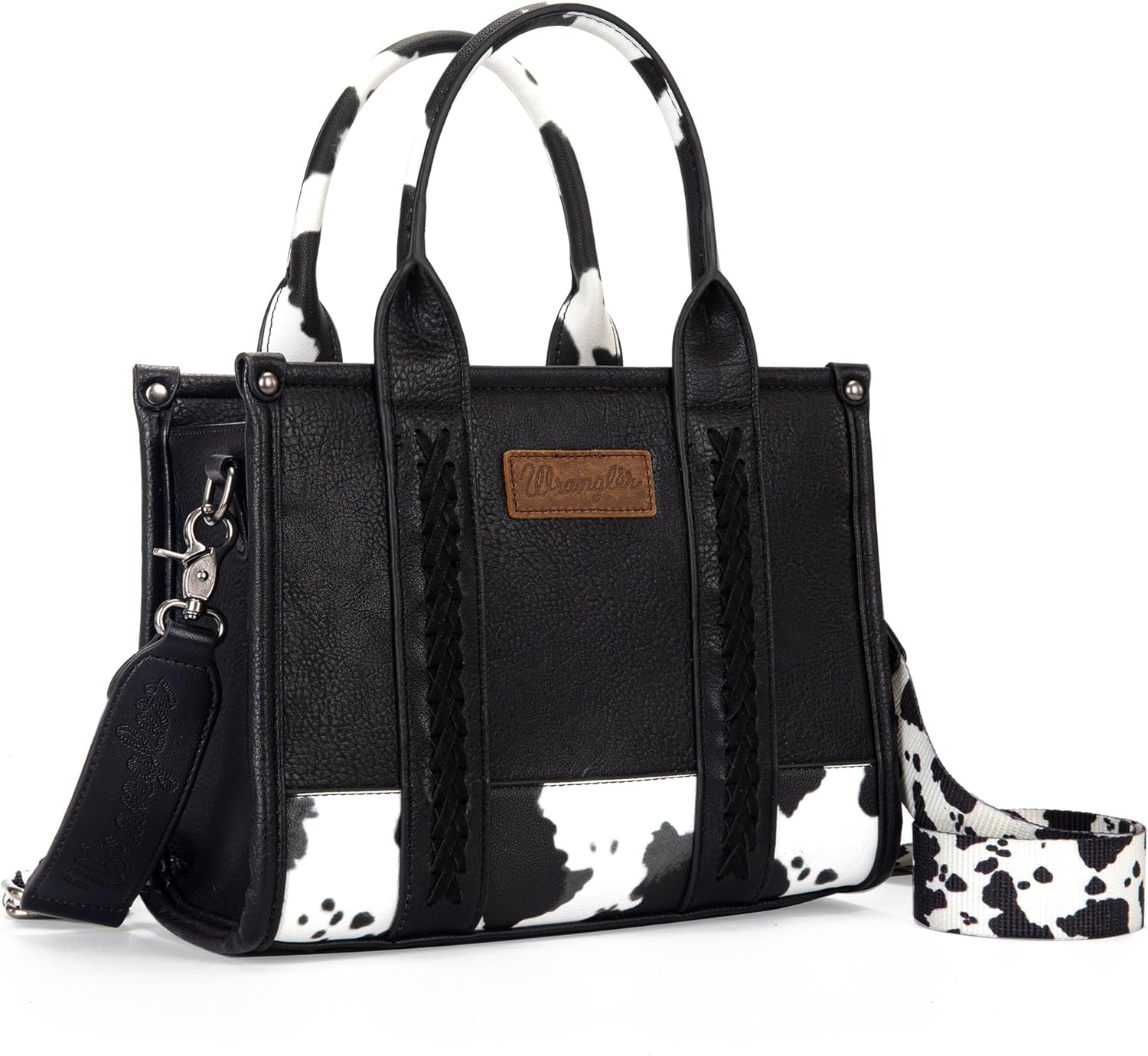 Wrangler Tote Handbag for Women Cow Print Purse Top Handle Handbags