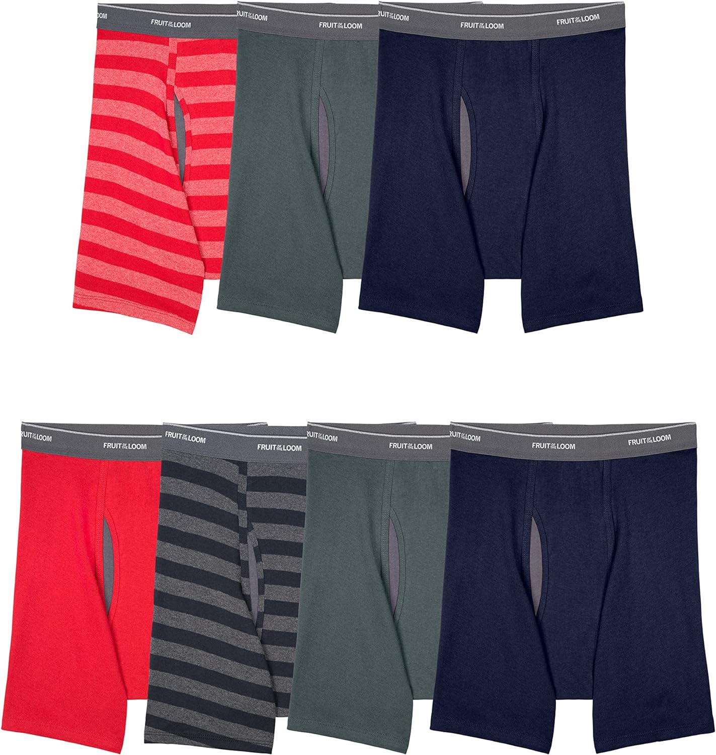 Fruit of the Loom Men’s Coolzone Boxer Briefs, Moisture Wicking & Breathable, Assorted Color Multipacks