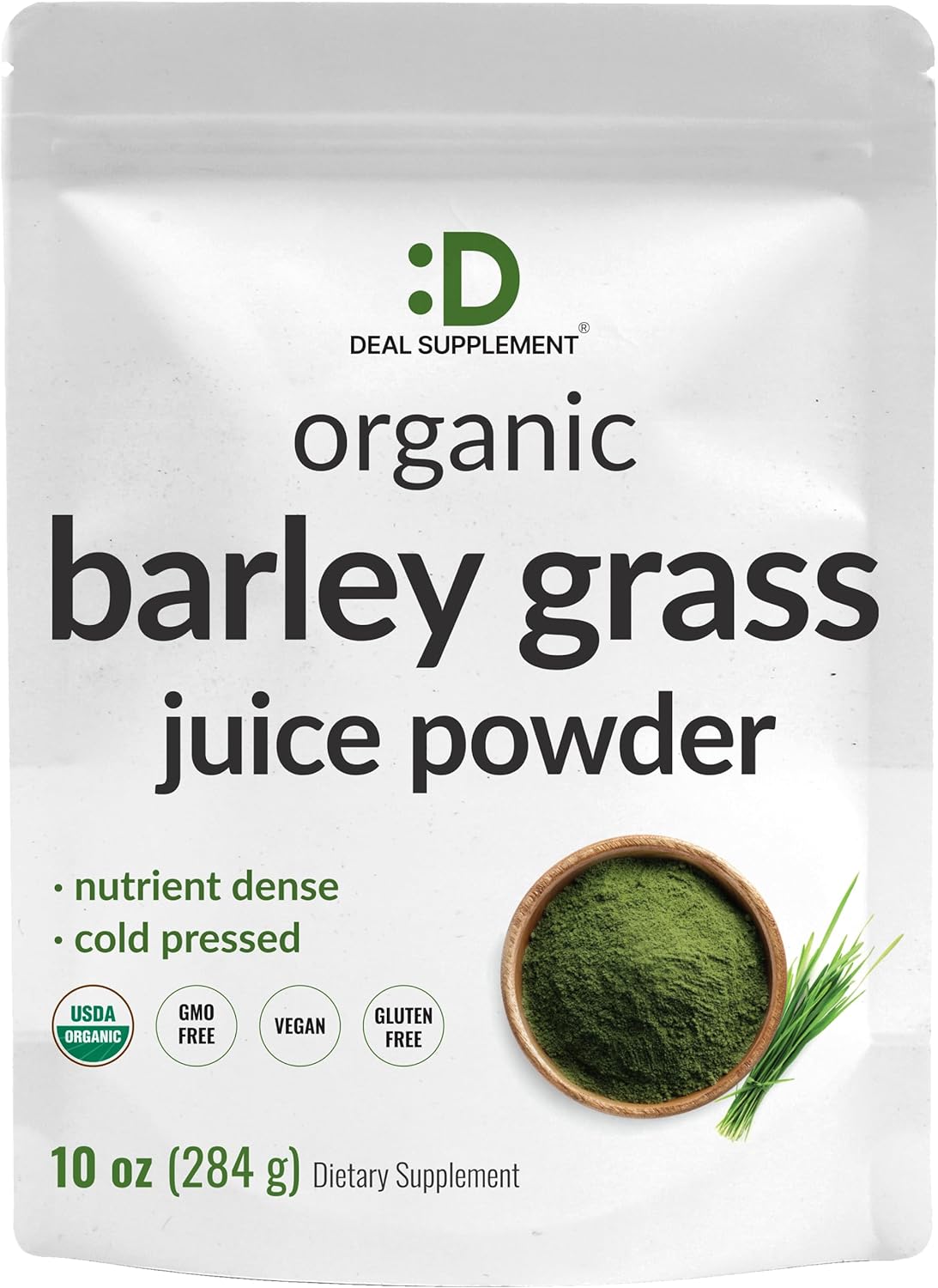 DEAL SUPPLEMENT Sustainably US Grown, Organic Barley Grass Juice Powder, 10oz – Raw Cold Pressed Source – Greens Superfood Booster – Retains Vitamins, Minerals, Antioxidants, & Chlorophyll – Non-GMO