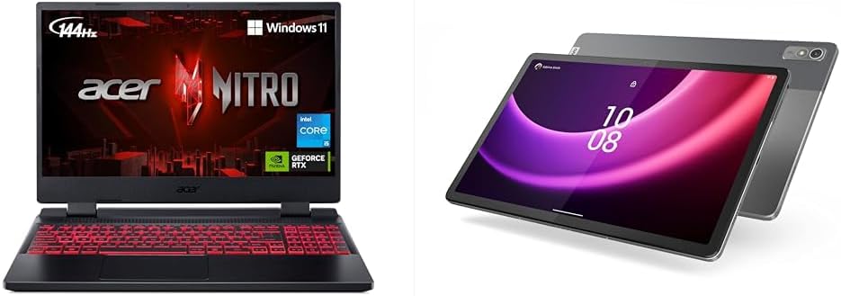 acer Nitro 5 AN515-58-57Y8 Gaming Laptop | Intel Core i5-12500H | NVIDIA GeForce RTX 3050 Ti Laptop & Lenovo Tab P11 (2nd Gen) – 2023 – Tablet – Long Battery Life – 11.5″ LCD – Front 8MP