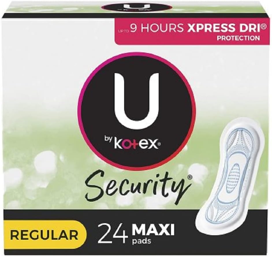Kotex U Reg Security Maxi 24ct (Pack of 3)