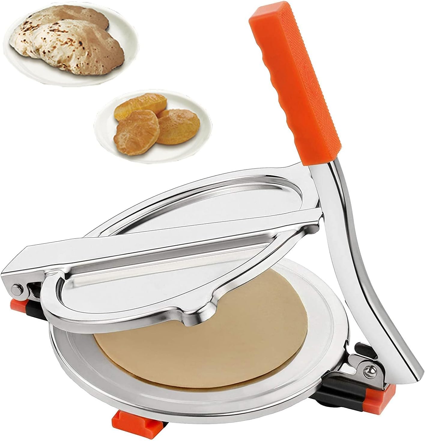 Stainless Steel 6.5 Inches Puri machine/Poori maker/Tortilla maker/Puri press/Roti Chapati Paratha Maker/you need to greese dough ball and press Gently for making thin Poori