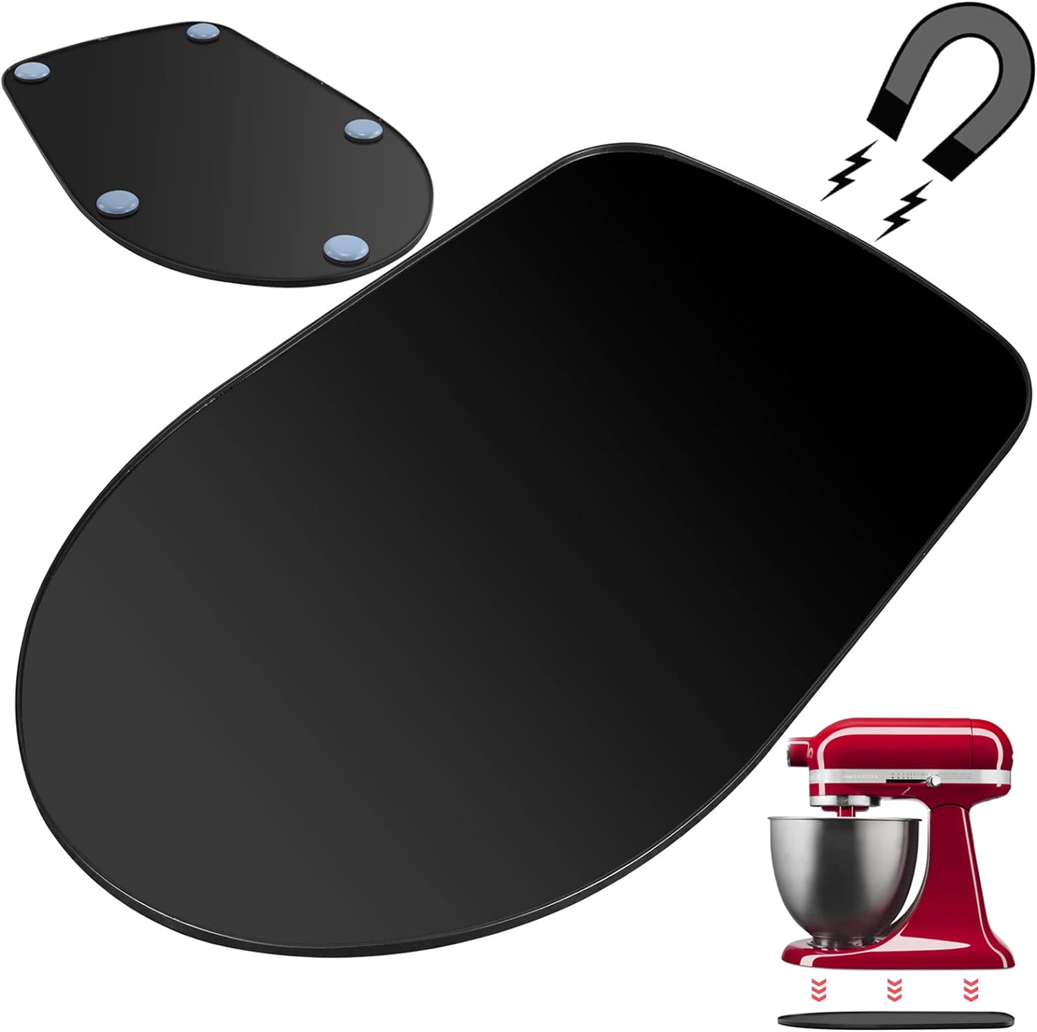 Metal Mixer Slider Mat for KitchenAid Stand Mixer – Appliance Sliding Tray Countertop Mixer Mover Slide Board Mats Pad Compatible with Kitchen Aid 4.5-5 Qt Tilt-Head Stand Mixer Artisan Classic