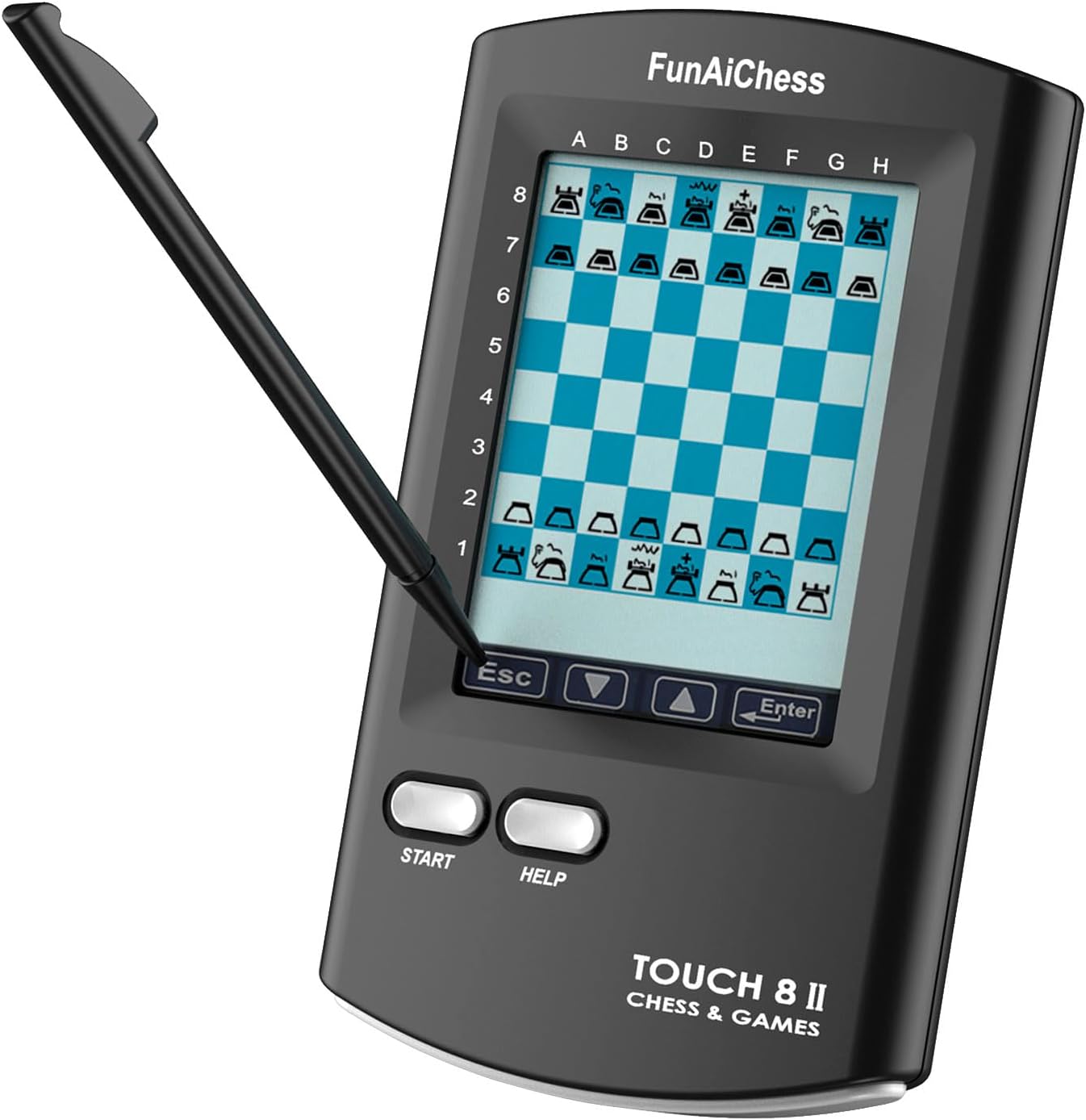 Handheld Electronic Chess Board 8 in 1 Touch Chess Computer Game Ai Chess Up Smart Electronic Chess Set for Adults, Kids,and Beginners Learn and Travel with Stylus Large LCD Display Gift