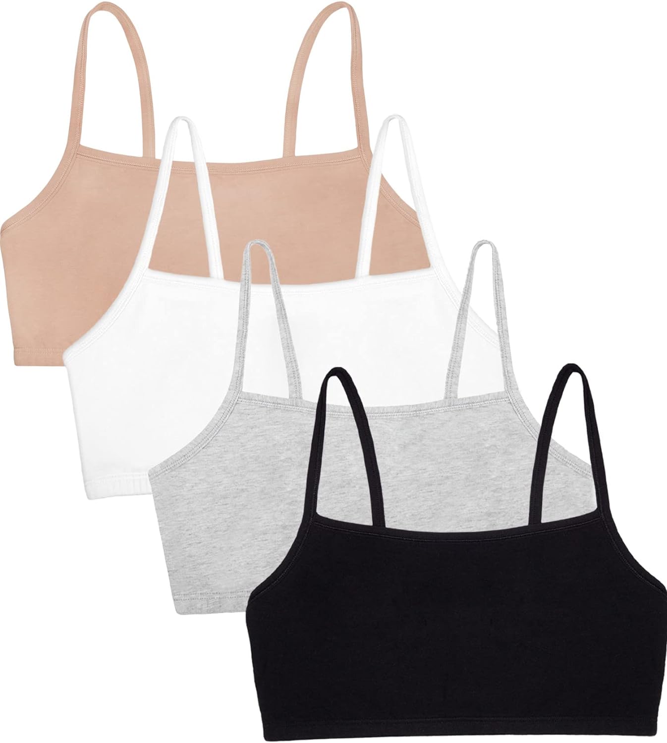 Fruit of the Loom Women’s Spaghetti Strap Cotton Pullover Sports Bra Value Pack
