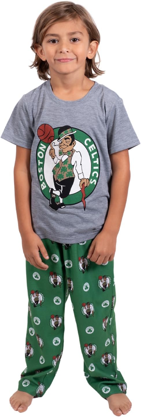 Ultra Game NBA Boys 2 Piece Tee Shirt & Lounge Pants Pajama Set (Sizes 4-20)