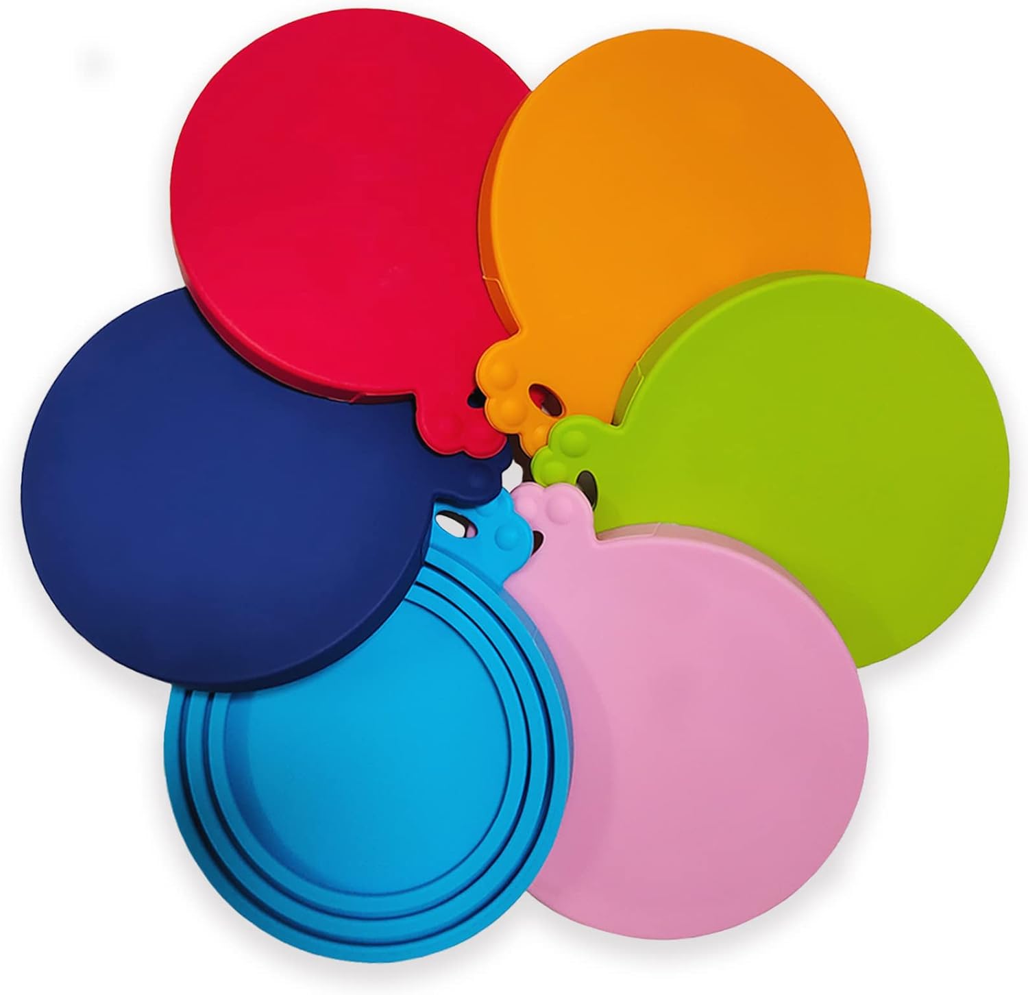RARISSIME 6 Pack Can Lids Cover for Pet Food,Dog Cat Can Covers Lid Fit All Standard Size,BPA Free and Dishwasher Safe Silicone Can Cap Tops for Pet Food Storage (multicolor)