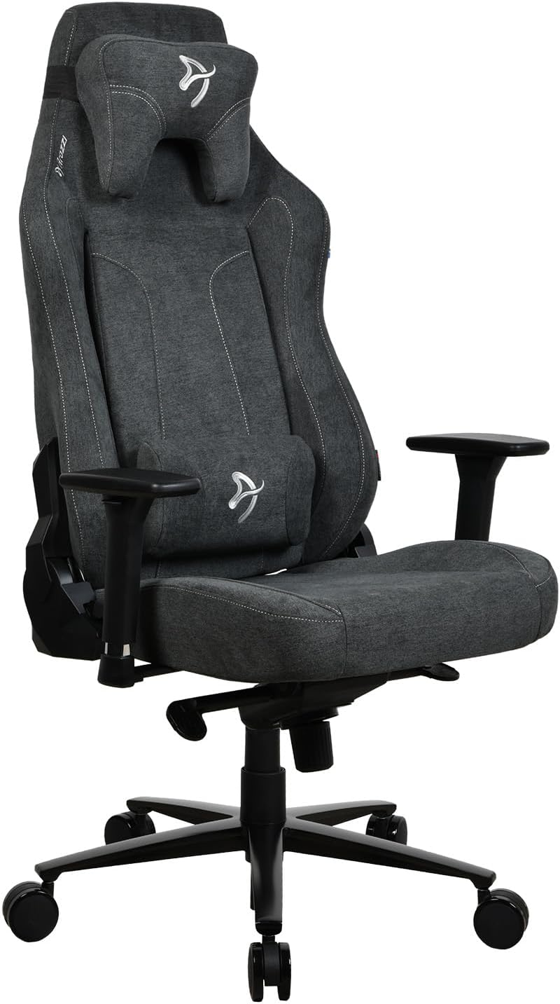 Arozzi Vernazza XL Soft PU Leather Ergonomic Office and Gaming Chair with High Backrest Recliner Swivel Tilt Rocker Adjustable Height and Adjustable Lumbar and Neck Support – Dark Grey