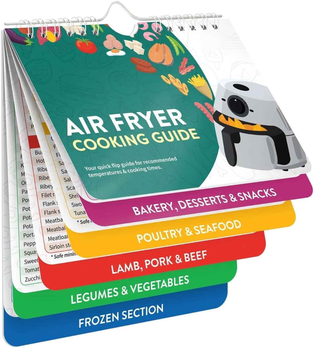 Air Fryer Cheat Sheet Magnets Cooking Guide Booklet Over 200 Food