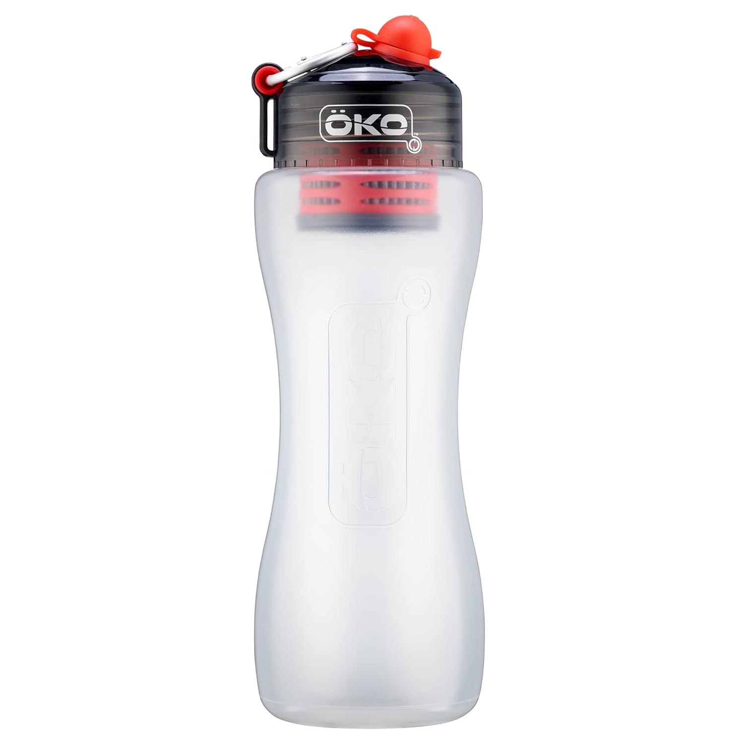 ÖKO – Advanced Water Bottle with Filter Derived from NASA Technology, Filtered Water Bottle for Travel/Outdoors & Home, Water Filter Bottle for Harmful Contaminants (1L, Charcoal)