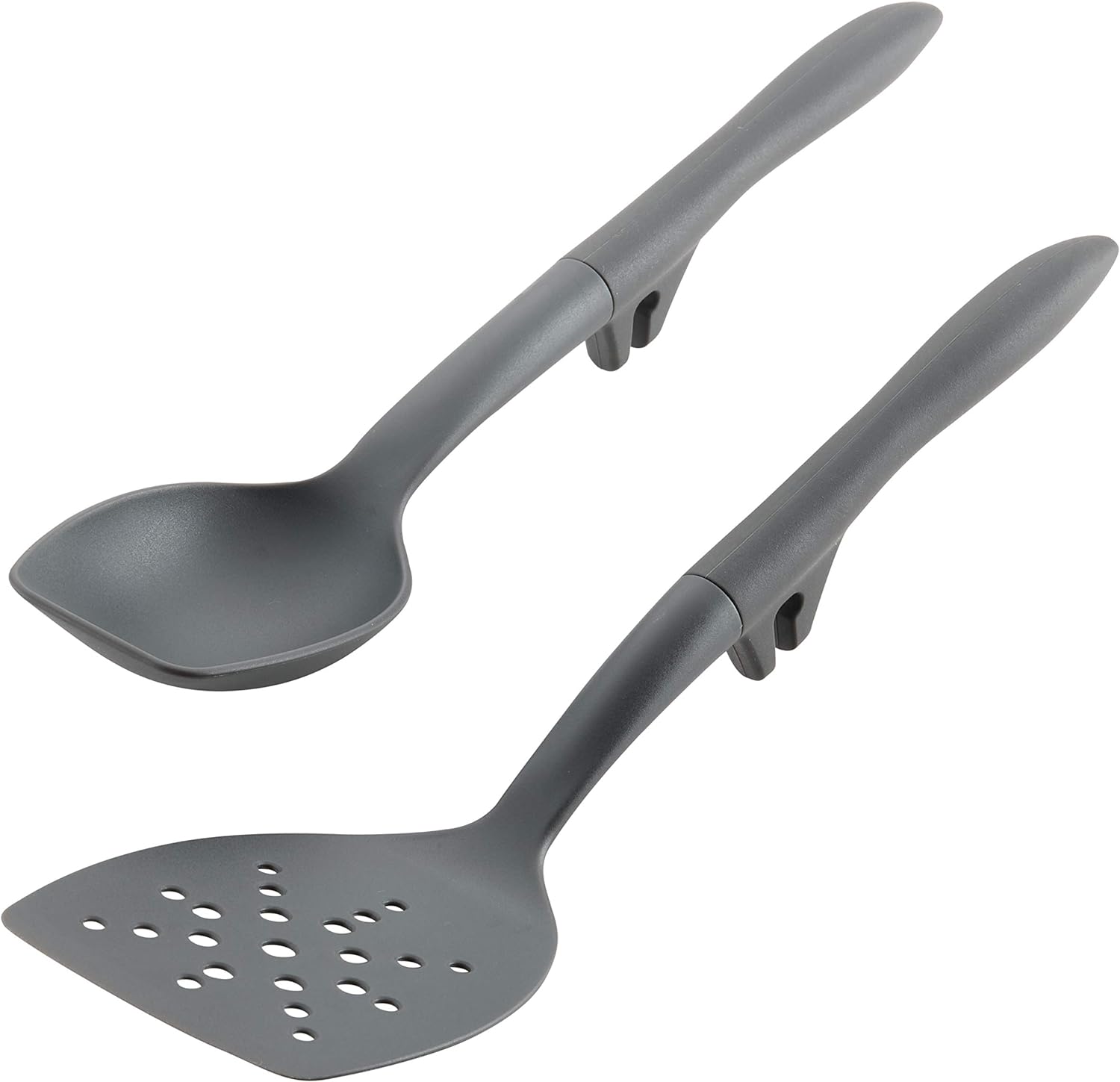 Rachael Ray Tools and Gadgets Flexi Turner and Scraping Spoon Set / Cooking Utensils – 2 Piece, Gray