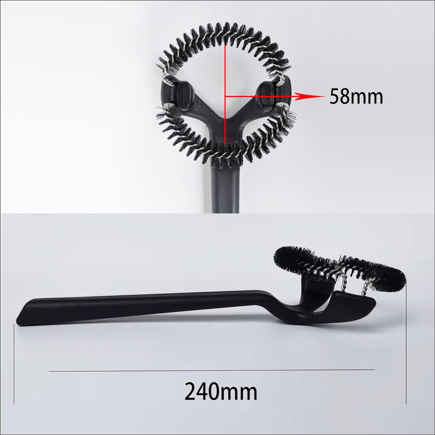 Meiwlong 58mm Coffee Machine Brush Cleaner Removable Nylon Bristles Group Head Round Barista Espresso Grinder Multifunction Cleaning Tools Home Kitchen Accessories