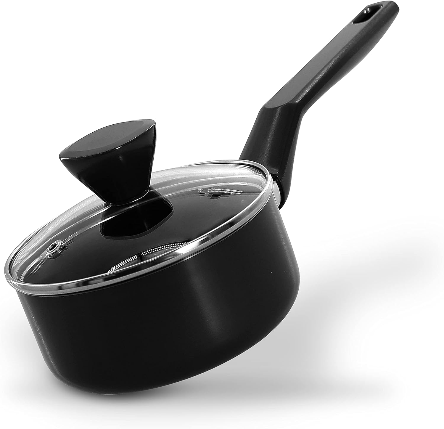NutriChef Saucepan Pot with Lid – Non-Stick High-Qualified Kitchen Cookware with See-Through Tempered Glass Lids, 1 QT. (Works with Model: NCCWA13)