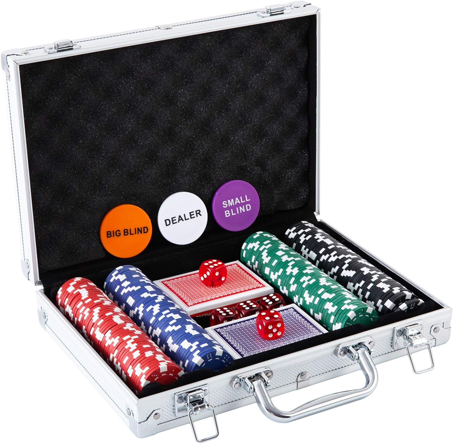 Homwom Poker Chip Set – 200PCS Poker Chips with Aluminum Case, 11.5 Gram Chips for Texas Holdem Blackjack