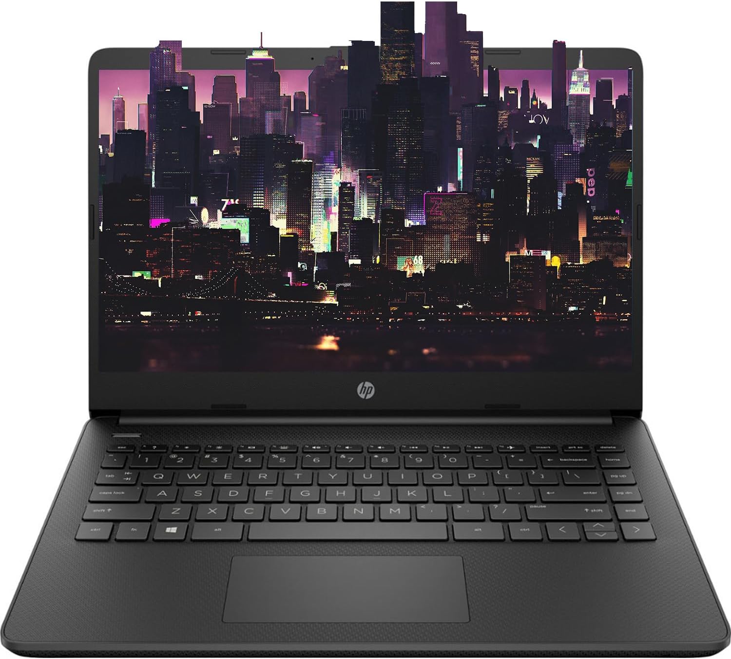 HP Premium 14-inch HD Thin and Light Laptop, Intel Quad-Core Processor, Long Battery Life, Webcam, Bluetooth, Wi-Fi, Portable SSD, Black, Win 11 + 1 Year Microsoft 365 (16GB RAM | 320GB Storage)