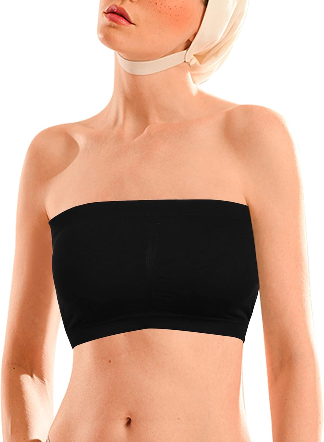 TIME AND RIVER Women’s Girl’s Padded Bandeau Bra, Strapless Basic Layer Tube Top 1/3 Packs