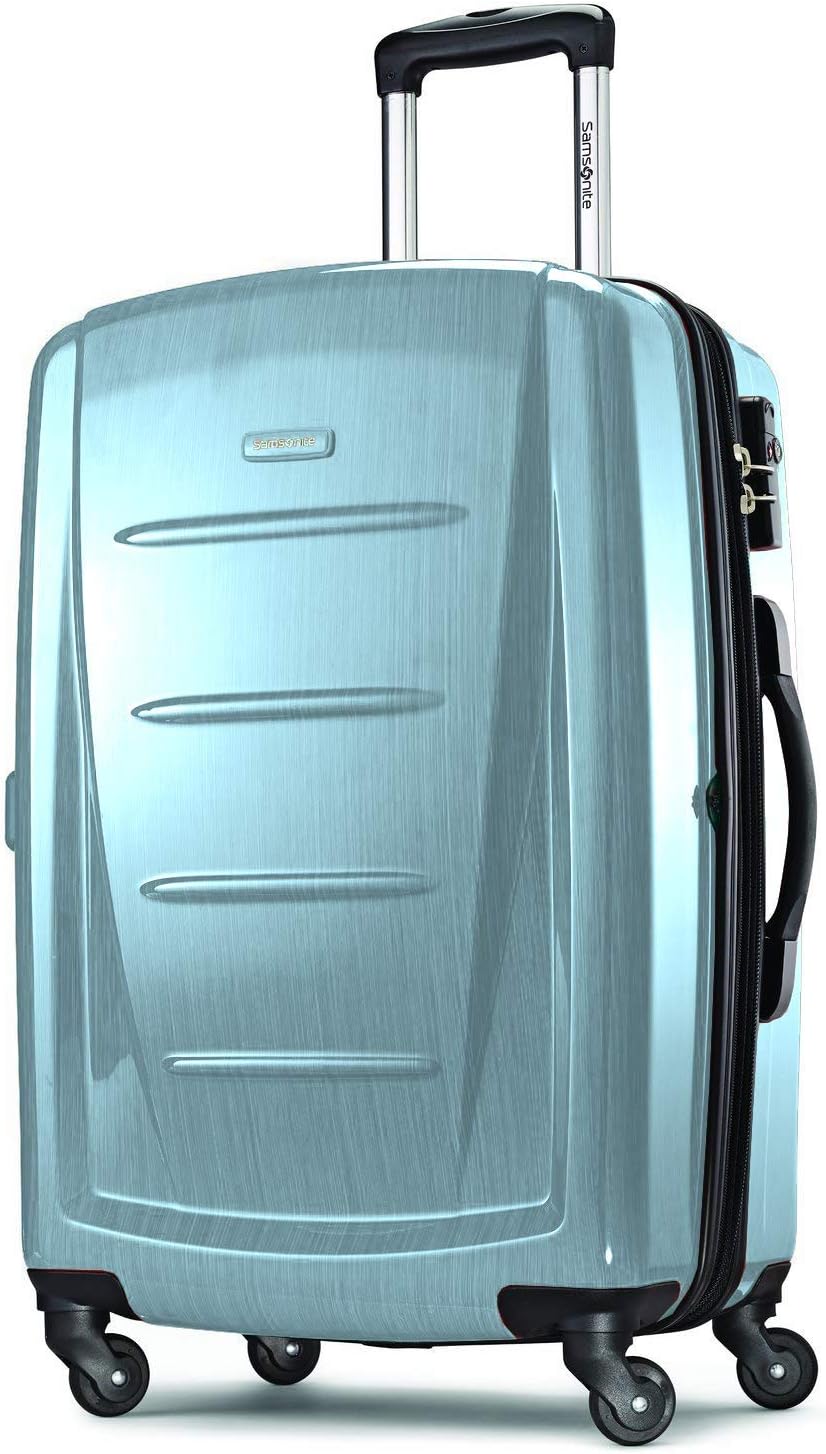 Samsonite Winfield 2 Hardside Luggage with Spinner Wheels, Ice Blue, Checked-Medium 24-Inch
