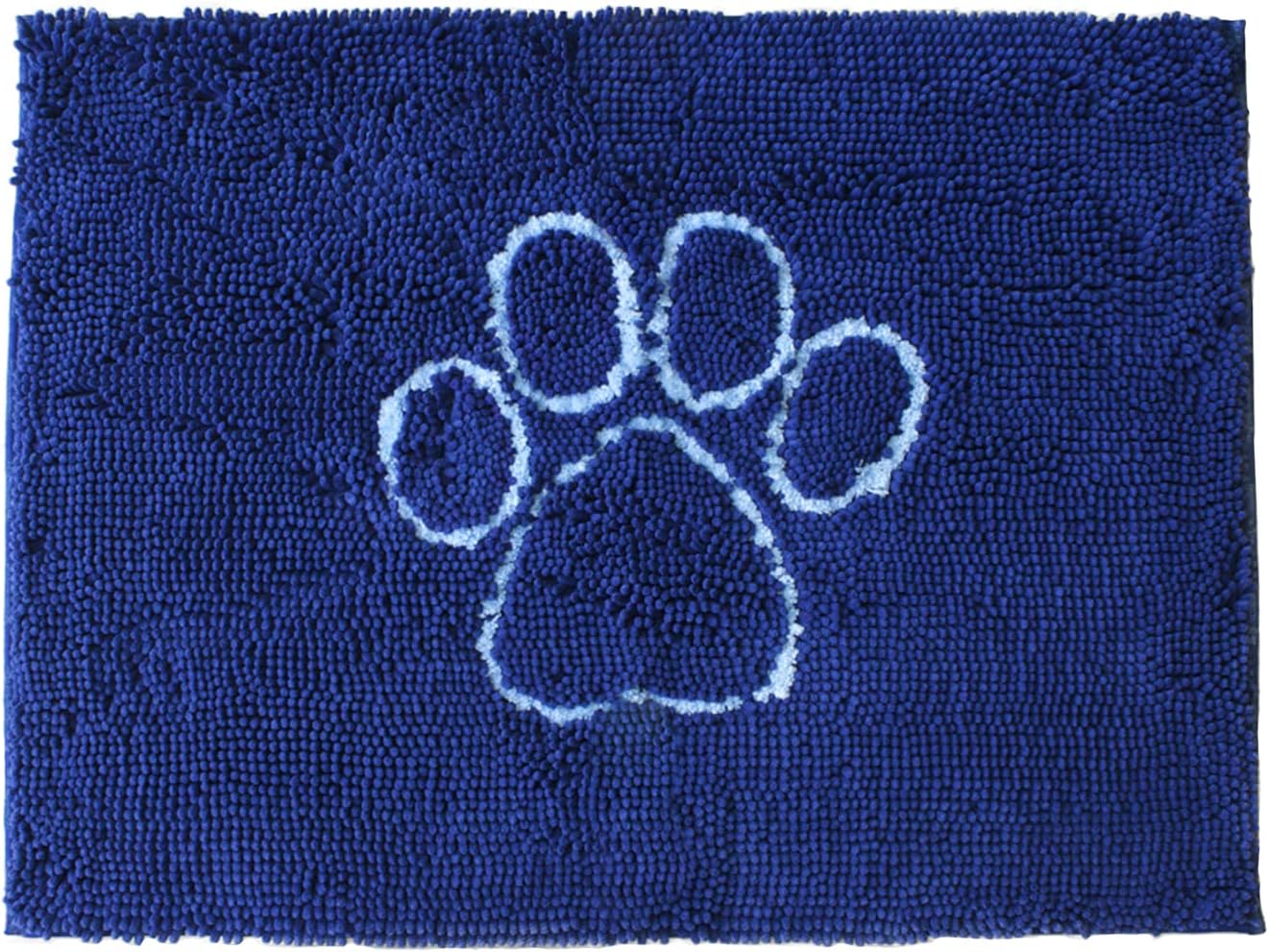 Dog Gone Smart Dirty Dog Microfiber Paw Doormat – Muddy Mats For Dogs – Super Absorbent Dog Mat Keeps Paws & Floors Clean – Machine Washable Pet Door Rugs with Non-Slip Backing | Large Bermuda Blue