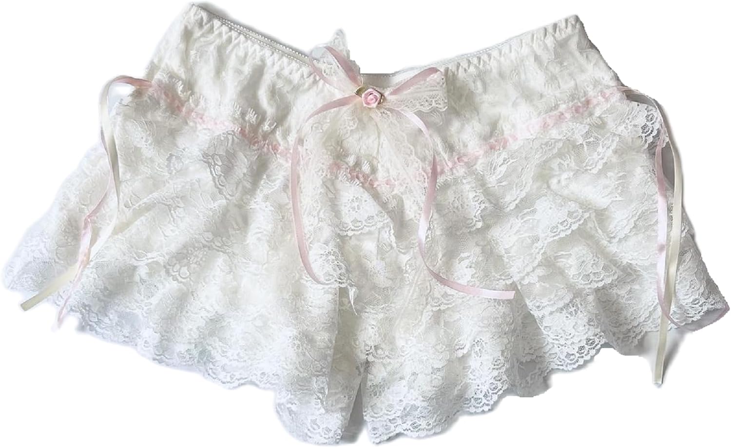 Women Ruffle Bloomers Lace Layered Cute Lolita Pumpkin Pants Sexy Boy Shorts Tiered Bottoms Fairy Y2k Pettipants