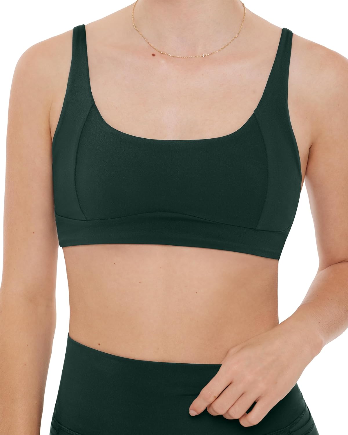 PAVOI ACTIVE Corset Seam Bra | Lifting Low Support Removable Pads Scoop Neck Moisture-Wicking Women’s Sports Bra | HiPerform