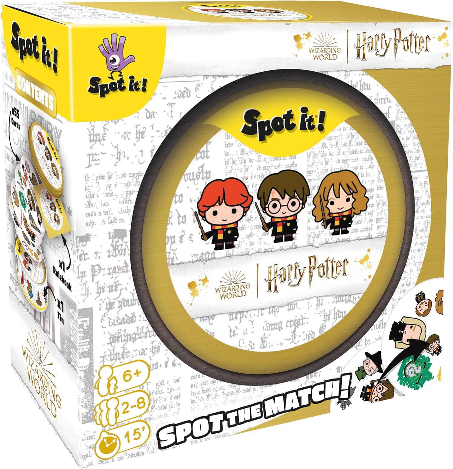 Zygomatic Spot It! Harry Potter (Eco-Blister) – Magical Wizarding World Card Game for Families! Fun Matching Game for Kids and Adults, Ages 6+, 2-8 Players, 15 Minute Playtime, Made