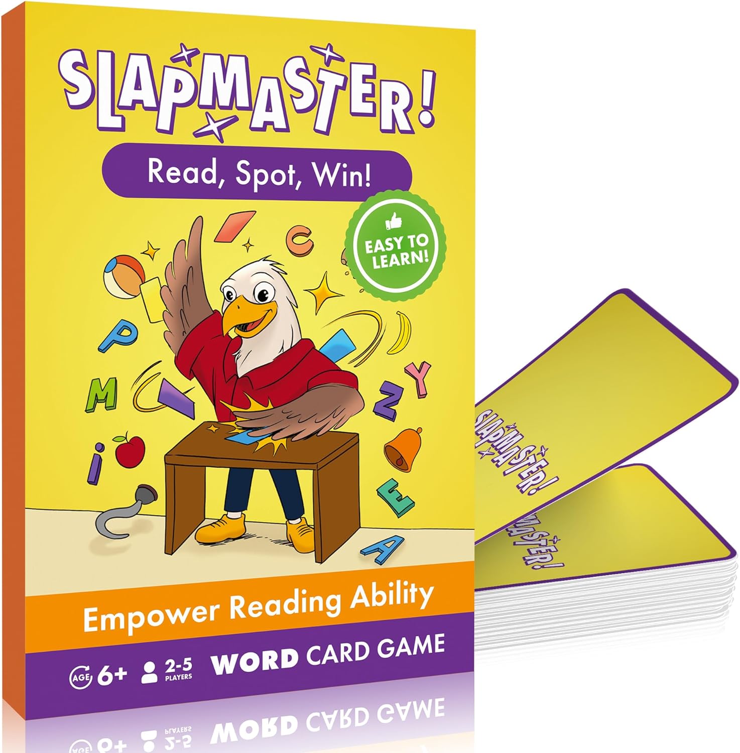 SLAPMASTER! Word Game for Kids – Learning Word Games for Kids Ages 6+ Years Old – Fun Spelling Games for Family Game Night, School, Classroom – Educational Gifts for Children – 85 Cards